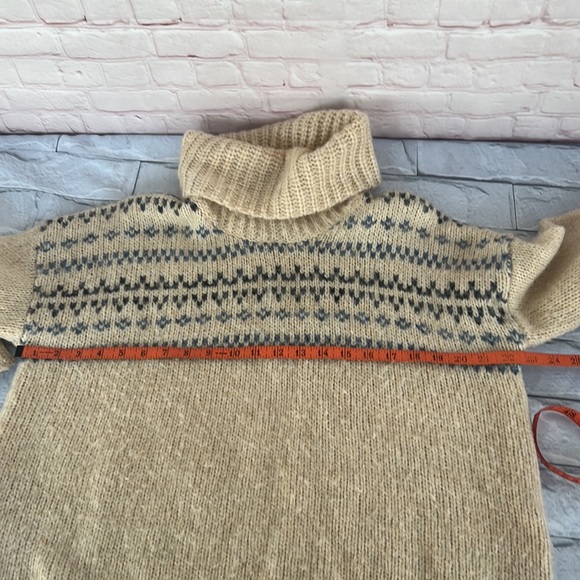 Madewell Somerveil fair isle wool blend turtleneck sweater SZ XXS oversized fit - Picture 11 of 13